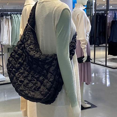 ifundom Plush Shoulder Bag Fashion Gran Capacidad Cross Body Bag Soft Zipper Cierre Pouch Novelty Arrugado Crossbody Bag Shopping School Pouch Gift for Women