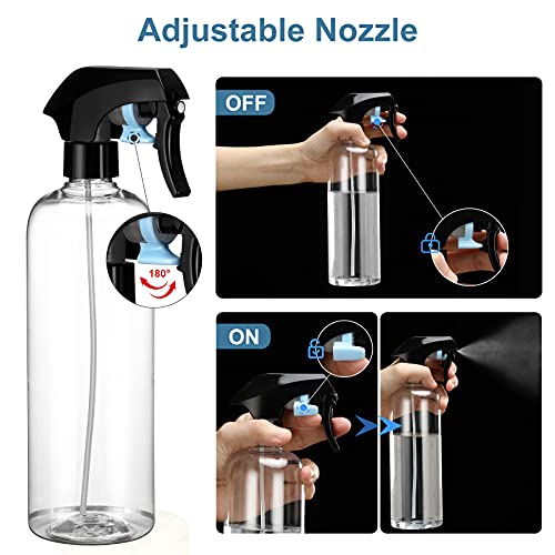 ImnBest Botella de Spray Vacías de Plásticoo 5 x 500ml, Pulverizador Agua de Gatillo Bote Spray Pulverizador para Regar Plantas de Jardín,Limpieza, Cocina…