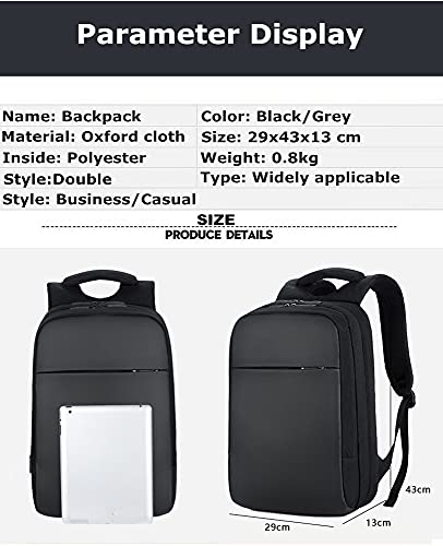 IUTOYYE Viaje Mochila Ordenador Portátil para Hombre Mujer Mochila Escolar para Estudiantes Negocio Anti-robo Delgada con Puerto de Carga USB Resistente al Agua Bolsa de Computadora