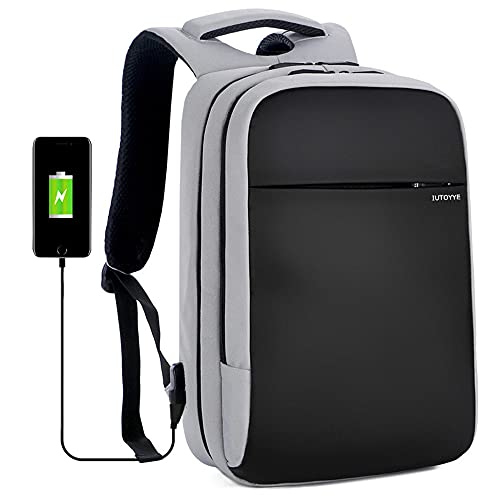 IUTOYYE Viaje Mochila Ordenador Portátil para Hombre Mujer Mochila Escolar para Estudiantes Negocio Anti-robo Delgada con Puerto de Carga USB Resistente al Agua Bolsa de Computadora