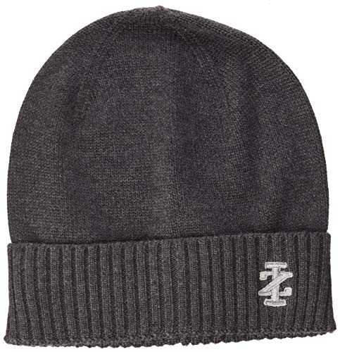 Izod Basic Logo Beanie Gorro de Punto, Gris (Asphalt 011), Talla única para Hombre