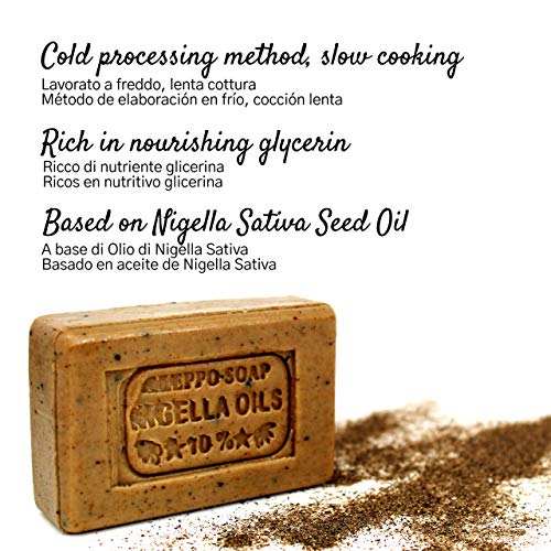 Jabón de Comino Negro (Nigella Sativa) 10% - Método tradicional: Aceite de Oliva y Aceite de Comino Negro - Eliminar impurezas cutáneas