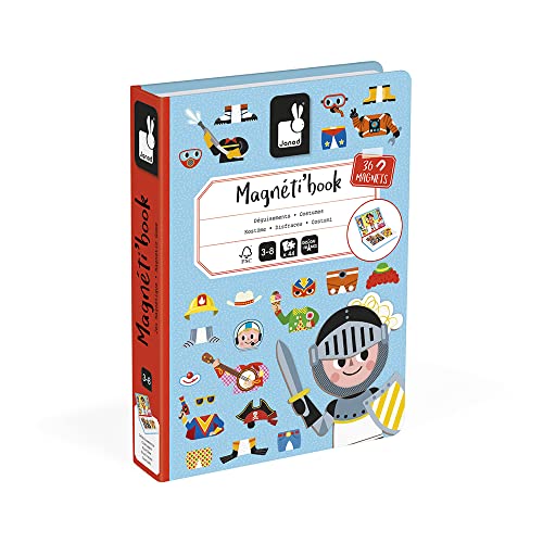 Janod - Magneti'Book - Juego Educativo Magnético Niños 36 Piezas - Aprendizaje Motricidad Fina e Imaginación - Desde 3 años de edad, J02719