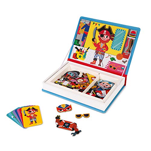 Janod - Magneti'Book - Juego Educativo Magnético Niños 36 Piezas - Aprendizaje Motricidad Fina e Imaginación - Desde 3 años de edad, J02719