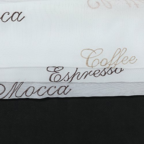 Joyswahl Laura - Cortina enrollable con trabillas, diseño de visillo con frases de café