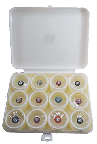 Juego de 12 cajas para cosméticos de estilo indio y piedra moderna Bindi