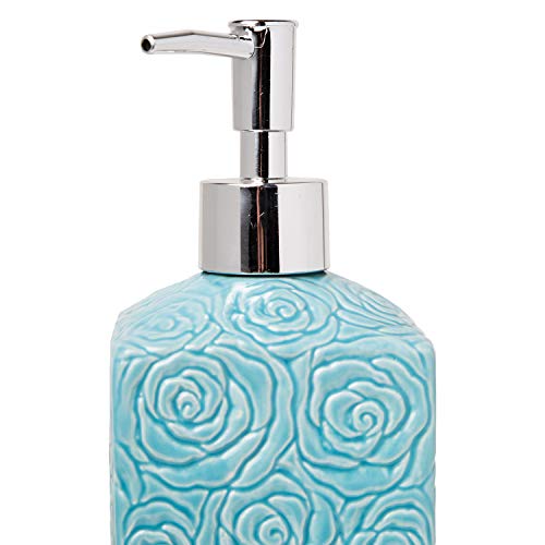 Juego de accesorios de baño de diseño de 4 piezas - Juego de baño de cerámica con dispensador de jabón líquido o loción, portacepillos de dientes, vaso y jabonera - Accesorios de tocador modernos