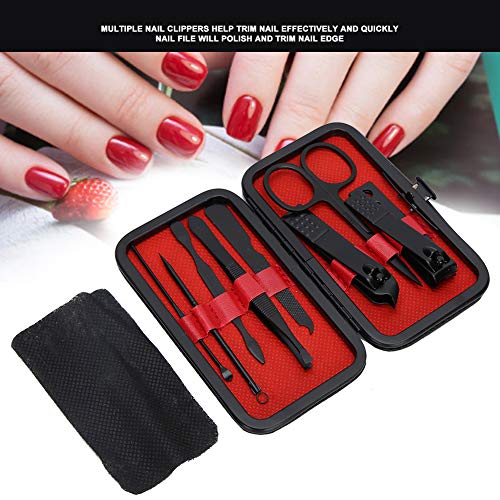 Juego de cortaúñas, juego de herramientas de manicura profesional de 8 piezas, kit de cuidado de uñas, kits completos de aseo para hombres y mujeres