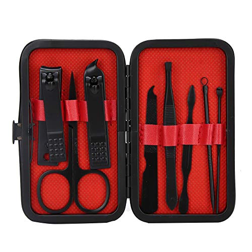 Juego de cortaúñas, juego de herramientas de manicura profesional de 8 piezas, kit de cuidado de uñas, kits completos de aseo para hombres y mujeres