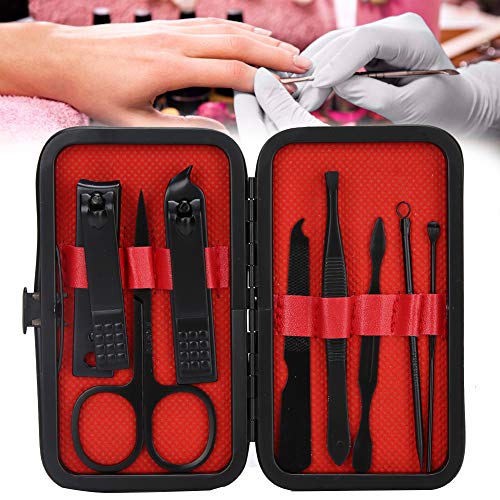 Juego de cortaúñas, juego de herramientas de manicura profesional de 8 piezas, kit de cuidado de uñas, kits completos de aseo para hombres y mujeres