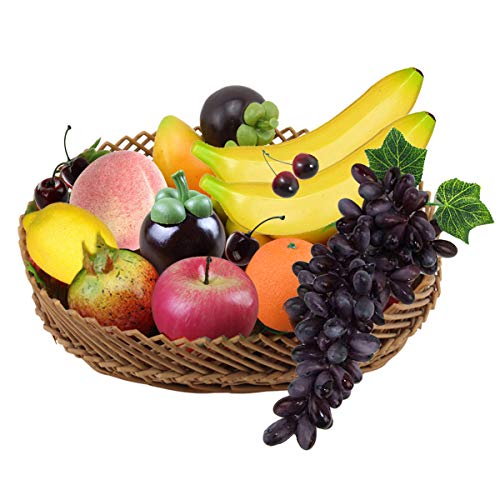 Juego de Frutas Artificiales de 10 Piezas, Fruta Falsa Decorativa de plástico de Aspecto Realista para decoración