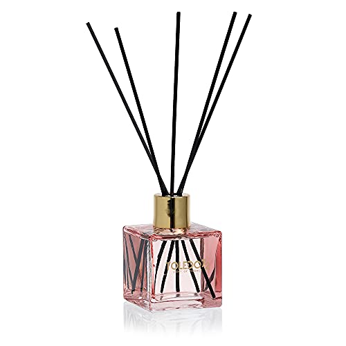 Juego de Regalo Luxury Box Toledo 72 Compuesto por 1 difusor de Ambiente de 200 ml y 1 Vela perfumada de 210 g | Línea Shine Pink | Fragancia Floral Flores Blancas acuáticas amaderada y ámbar