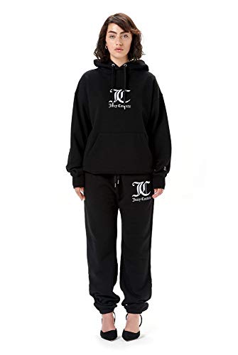 JUICY Couture - Sudadera con capucha negra con bordado blanco