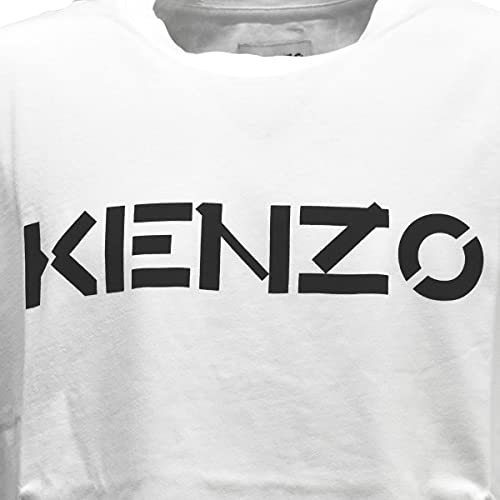 Kenzo - Camiseta con logotipo clásico para hombre, 100% algodón orgánico, talla pequeña, color blanco, blanco, M corto