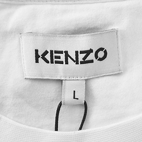 Kenzo - Camiseta con logotipo clásico para hombre, 100% algodón orgánico, talla pequeña, color blanco, blanco, M corto