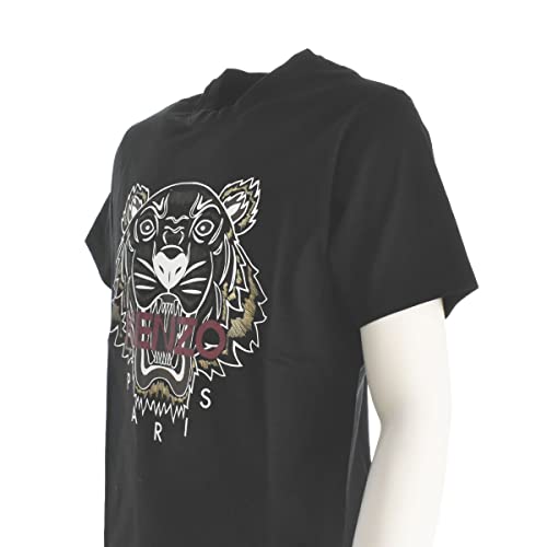 Kenzo Camiseta Tiger para hombre, color negro, 100% algodón, talla pequeña, Negro , S corto