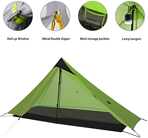 KIKILIVE Nueva Tienda de campaña de Malla Ultraligera LanShan para 1 Persona / 2 Personas, Acampar, mochileros y mochileros