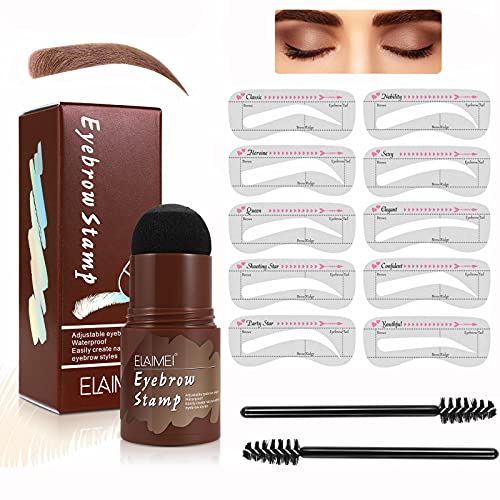 Kit De Sello De Cejas, Sello De Cejas, Kit De Estampado Y Modelado De Cejas, Kit De Plantilla De Sellos De Cejas Duradero Resistente Al Agua Para Mujeres (Marrón claro)