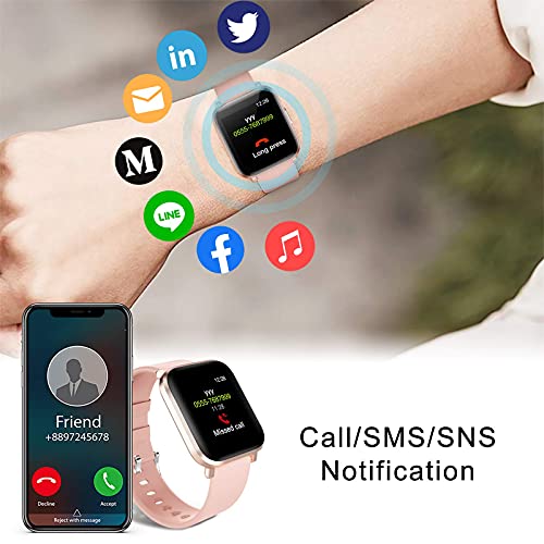 KUNGIX Smartwatch, Reloj Inteligente Mujer Hombre Niños 18 Modos Deportivos, Fitness Tracker Ultrafinos con Monitor de Sueño Caloría Pulsómetros, Pulsera Actividad Impermeable IP68 para Android iOS