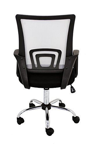 La Silla Española Ribadeo Silla de Oficina sin Reposacabezas, Poliéster y Rejilla, Gris, 61x58x89 cm