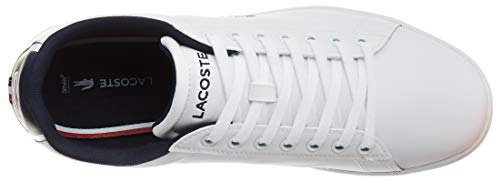 Lacoste Carnaby EVO TRI1 SMA, Zapatillas Hombre, Wht Nvy Red, 44.5 EU