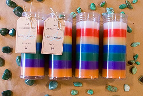 LAMARE Velón de las 7 Potencias - Velón 7 Arcángeles - 100% Artesanal - 1unidad - Abre Las 7 Puertas de la espiritualidad y supera tus obstáculos