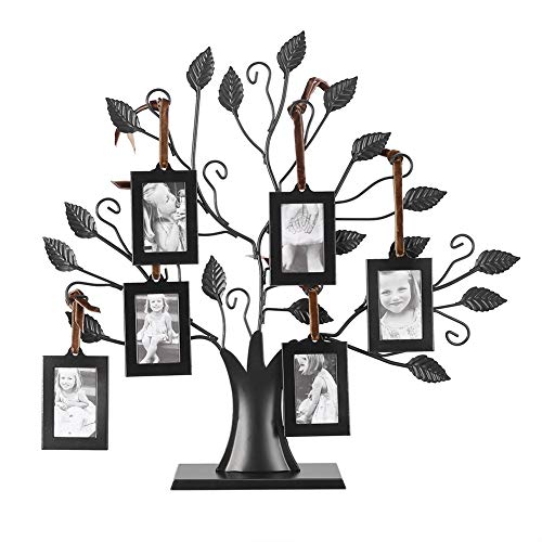 Las fotos familiares de metal de moda muestran el árbol con marcos de fotos colgantes Decoración de mesa independiente(S)