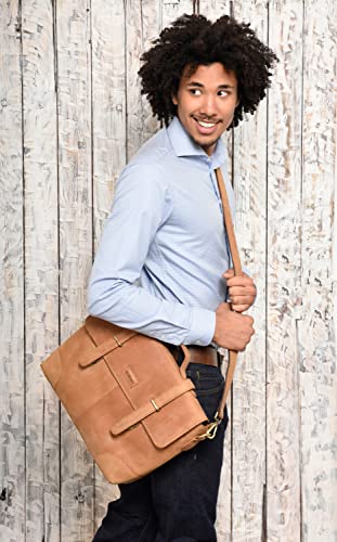 LEABAGS Liverpool maletín de auténtico Cuero búfalo en el Estilo Vintage - CrazyVinkat