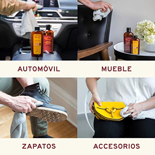 Leather Honey - Limpiador para cuero: El mejor limpiador de cuero para vinilo y ropa de cuero, muebles, interior de automóviles, zapatos y accesorios.