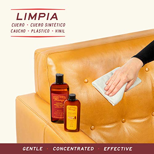 Leather Honey - Limpiador para cuero: El mejor limpiador de cuero para vinilo y ropa de cuero, muebles, interior de automóviles, zapatos y accesorios.