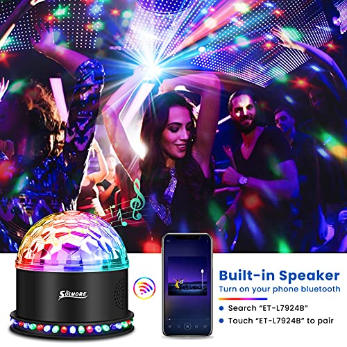LED Bola de Discoteca Bluetooth, Efectos de Luz LED Luz de Fiesta Reproductor de Música RGB Bola Mágica de Discoteca Con Control Remoto Activado por Voz 6 Modos de Luz para Sala de Fiestas de Navidad