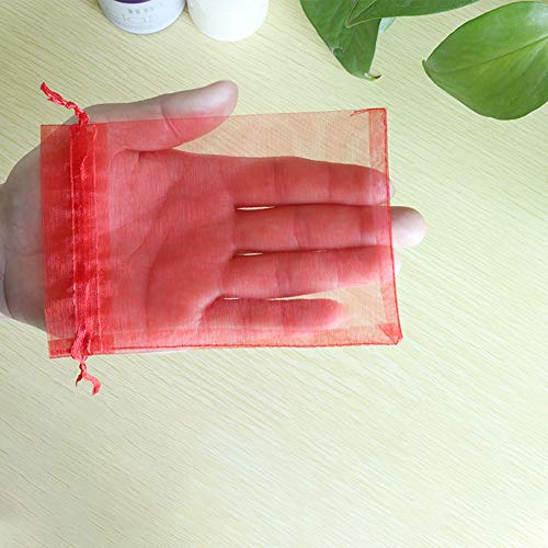Leeyunbee 100PCS 10x15cm Bolsa de Organza Coloridas, Bolsitas de Organza, Bolsas para Envoltura de Joyas, Bolsas de Organza de Regalo con Cordón para Boda Favores Joyas y Dulces