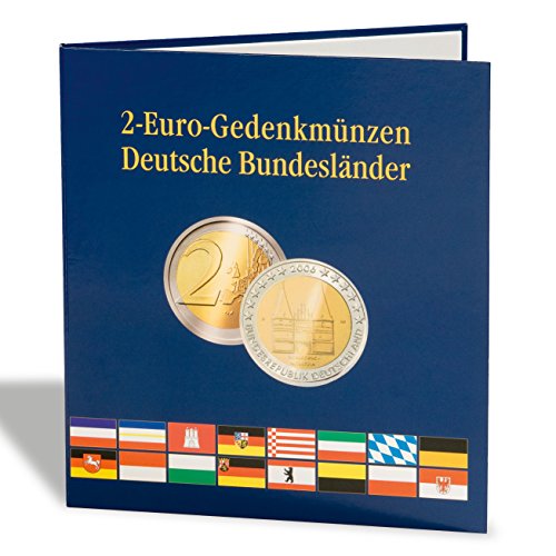 LEUCHTTURM 300408 PRESSO - Álbum de monedas para 16 monedas alemanas de 2 euros de los estados federados alemanes, color azul