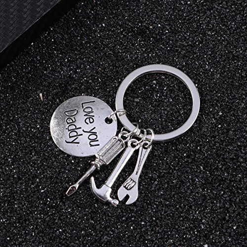 LIOOBO Regalo del día del Padre Te Quiero, papá, Padre, Llavero, joyería, Llavero, Mini reparación, Herramientas, Colgantes, Llavero, para, papá, papá, Padre, de, Hija, o, Hijo (3)