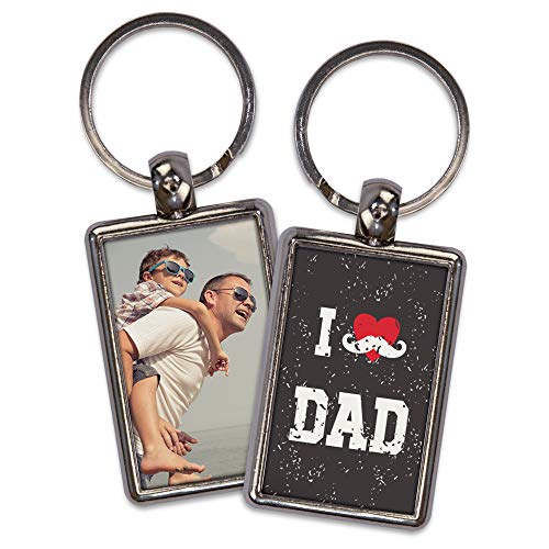 Llavero personalizado. Regalos día del padre. Llaveros personalizados por las 2 caras. Forma rectangular. Varios modelos. Happy Dad