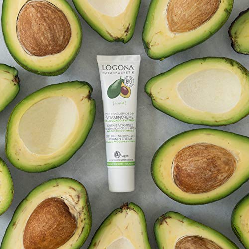 LOGONA Naturkosmetik Zellerneuernde 24h Vitamincreme, protege la piel antes Umweltstress, promueve la renovación celular, vegano, 30 ml