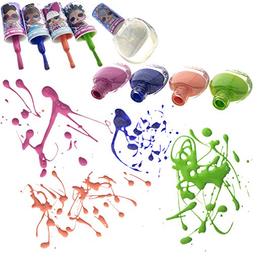 L.O.L Surprise! Townley Girl Juego de esmalte de uñas despegable no tóxico para niñas, colores brillantes y opacos, mayores de 5 años (18 piezas), para fiestas, fiestas de pijamas y cambios de imagen