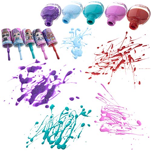 L.O.L Surprise! Townley Girl Juego de esmalte de uñas despegable no tóxico para niñas, colores brillantes y opacos, mayores de 5 años (18 piezas), para fiestas, fiestas de pijamas y cambios de imagen