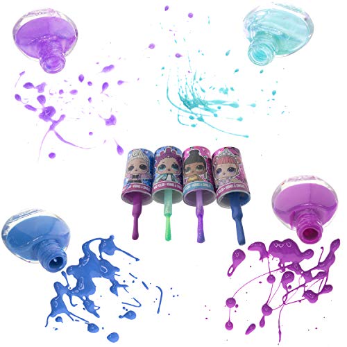 L.O.L Surprise! Townley Girl Juego de esmalte de uñas despegable no tóxico para niñas, colores brillantes y opacos, mayores de 5 años (18 piezas), para fiestas, fiestas de pijamas y cambios de imagen
