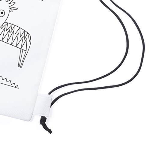 Lote-Pack Mochilas/Bolsas de Animales para Colorear con 5 ceras de colores incluidas. Regalos Cumpleaños Niños. Detalles eventos Bodas Bautizos Comuniones. Regalos Promocionales (25)