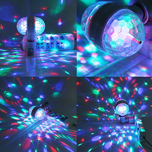 Luces Discoteca Bola E27 6W, efecto de fiesta navideña, bola mágica, LED KTV, DJ, luz de discoteca RGB LED (blanco)