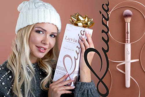 Luvia Cosmetics LC-PV-PRO, Prime Vegan Pro - Juego De Brochas De Maquillaje 12 Unidades, Incluye Soporte Para Brochas, Esponja Y Estera De Limpieza, Nacarado Coffee