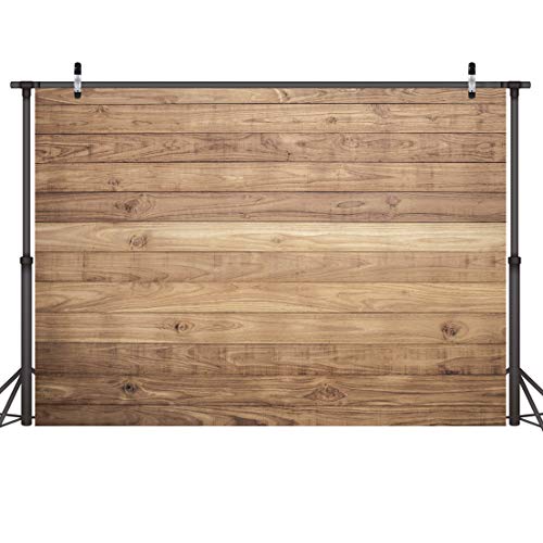 LYWYGG 7x5FT Telón de Fondo de Madera Baby Shower Telones Decoraciones para Fiestas Telos de Fondo Accesorios para Estudio para Fotógrafos Retro Fondo de Pared de Madera Tela Sin Costuras CP-176
