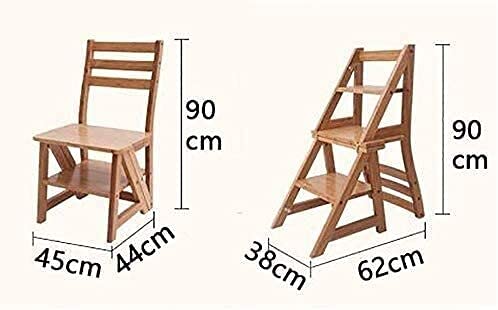 MAMINGBO Paso madera silla de tijera Escalera de tijera de cocina escaleras de madera for escaleras plegables de madera de cocina escaleras de madera del hogar Escalera plegable plegable de cocina esc