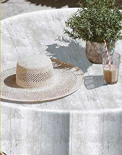 Mantel Hule Efecto Madera Beige Vintage, Madeira (140_x_200_cm)