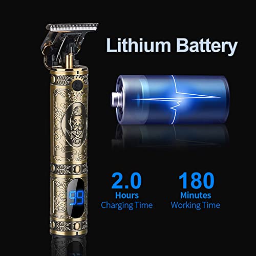 Maquina Cortar pelo Profesional, Bestauty Cortapelos Hombre Profesional Recortadora Barba 180 minutos Tiempo Trabajo con LCD Pantalla Aceite Lubricante Kit Familia ( Bronce )