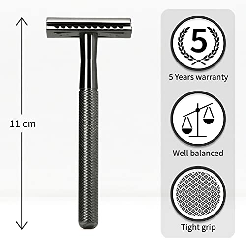 Maquinilla de Afeitar Clásica Negro | Maquinilla de Afeitar para Hombre | Cuchilla de Afeitar | Compatible con Todas las Hojas de Afeitar | Productos Ecológicos | Maquinilla de Afeitar | Bambaw