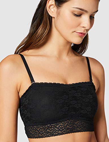 Marca Amazon - Iris & Lilly Sujetador Cotidiana Mujer, Pack de 2, Multicolor (Black/pink), S, Label: S