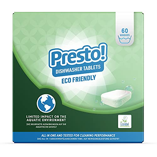 Marca Amazon - Presto! Pastillas lavavajillas Eco todo en 1, Paquete de 2 x 60 pastillas