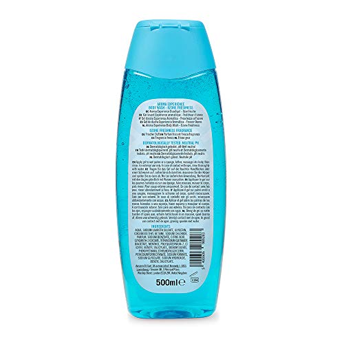 Marca Amazon - Solimo Gel de ducha Experiencia Aromática - Frescor Ozono - Pack de 6 (500ml x 6)